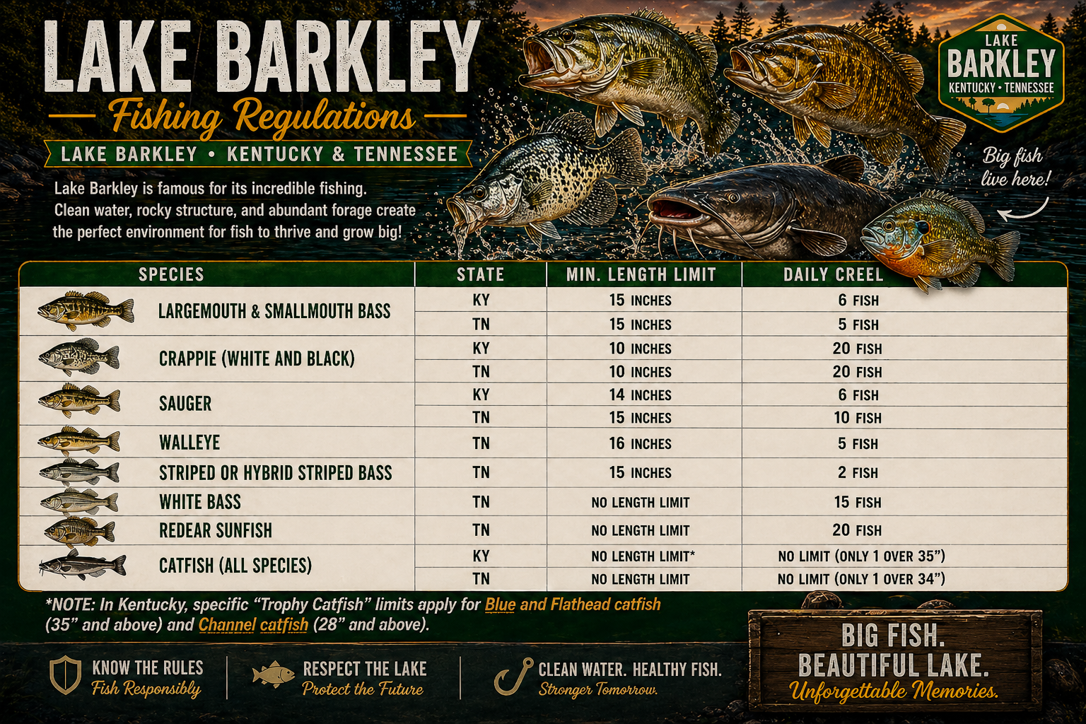 Lake Barkley 2026 Official Fishing Regulations